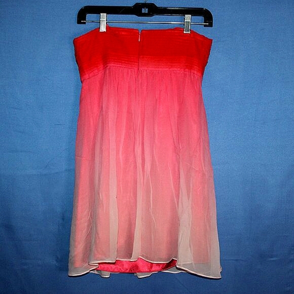 BCBGMAXAZRIA Strapless Ombre Cocktail Dress - Women's Size 4 - Red to Pink - Emb - Picture 6 of 13